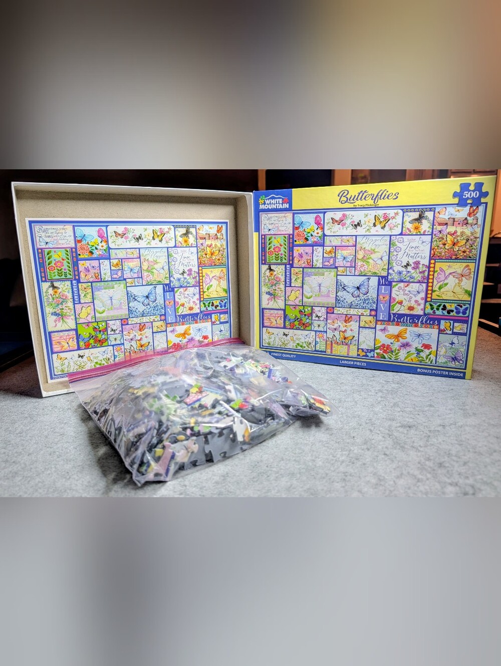 Butterflies White Mountain 500 Piece Puzzle